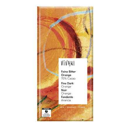 mørk sjokolade med appelsin vivani 80 g