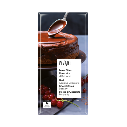 mørk sjokolade coverture 150 g økologisk 70% kakao vivani