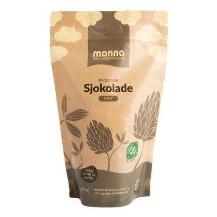 Hvit sjokolade, drops, 250 g, økologisk, Manna